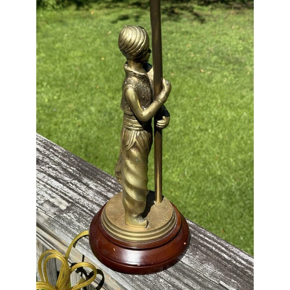 Rare Vintage BOMBAY Company Solid Brass Genie Arab Arabian Nights Table Lamp